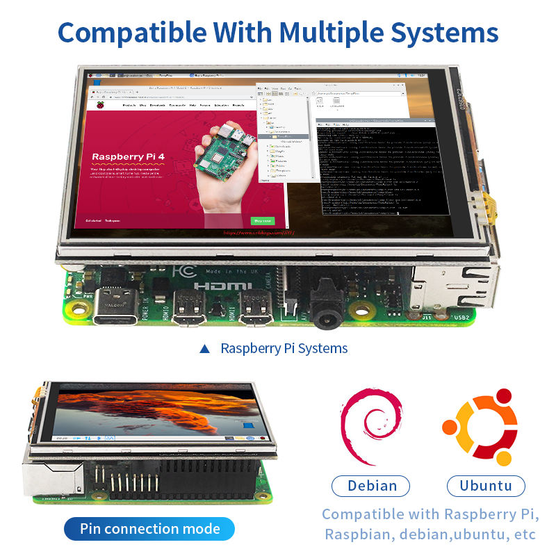 3.5 inch Raspberry Pi 4 Touch  - Pi Power Supply review and price